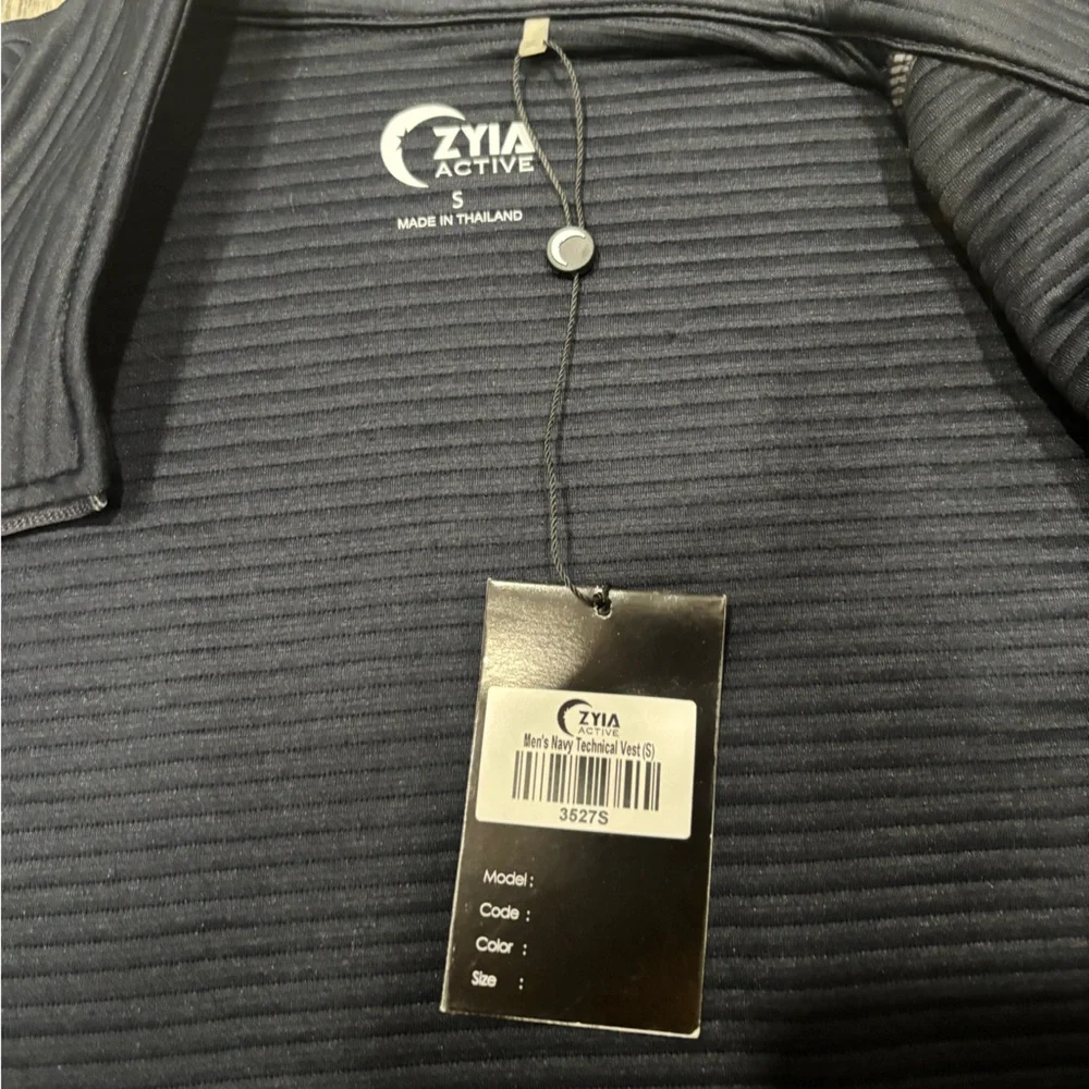 Zyia Men’s Technical Zip Front Athletic Ribbed Casual Dri Fit Vest Small - Picture 5 of 8